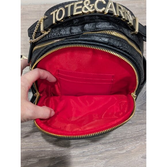 Tote & Carry Apollo 2 BFF Faux Leather Mini Backpack Crocodile Embossed Texture - Picture 15 of 16